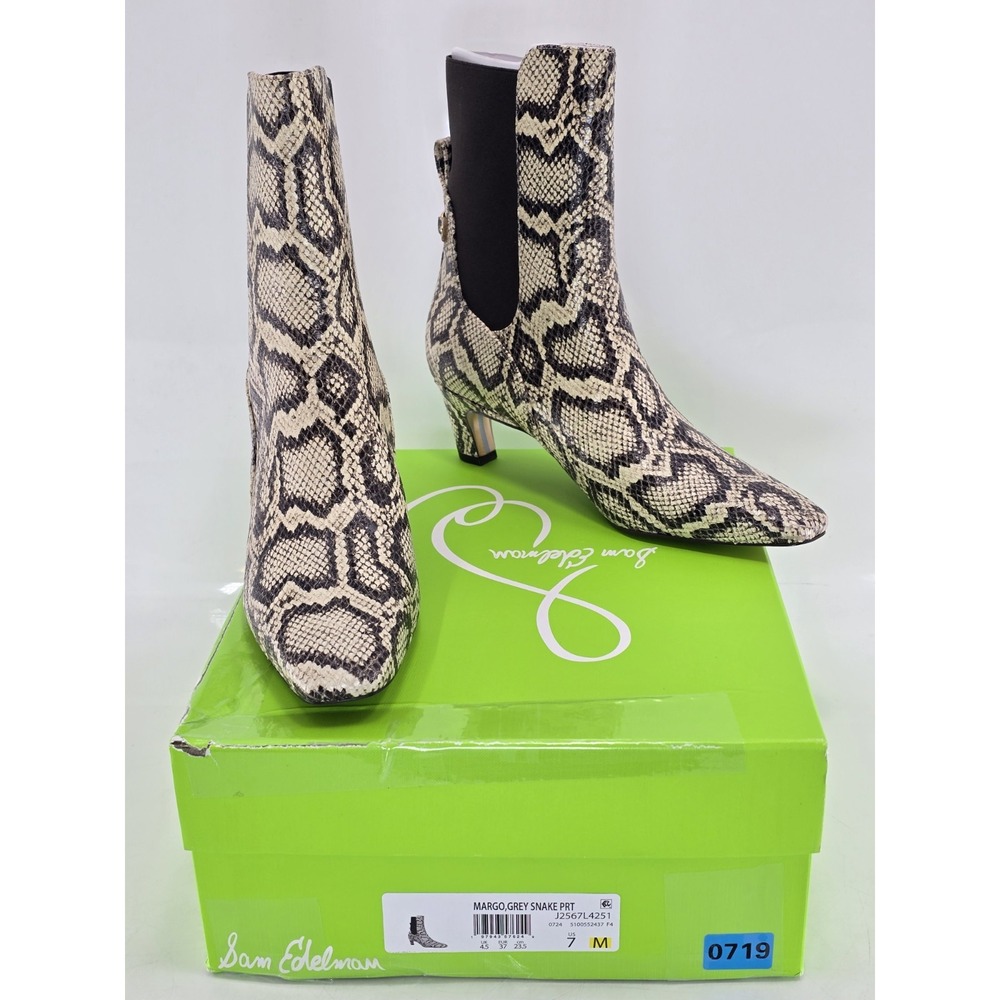 NIB Sam‎ Edelman Women's Margo Ankle Boot - Color Roccia Python - Size 7M